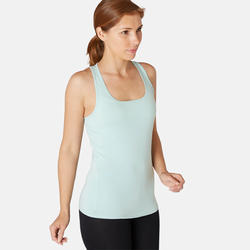Camisola de Alças de Fitness em Algodão Extensível Verde