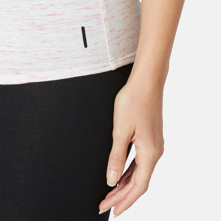 Майка жіноча 500 для фітнесу - світло-рожева