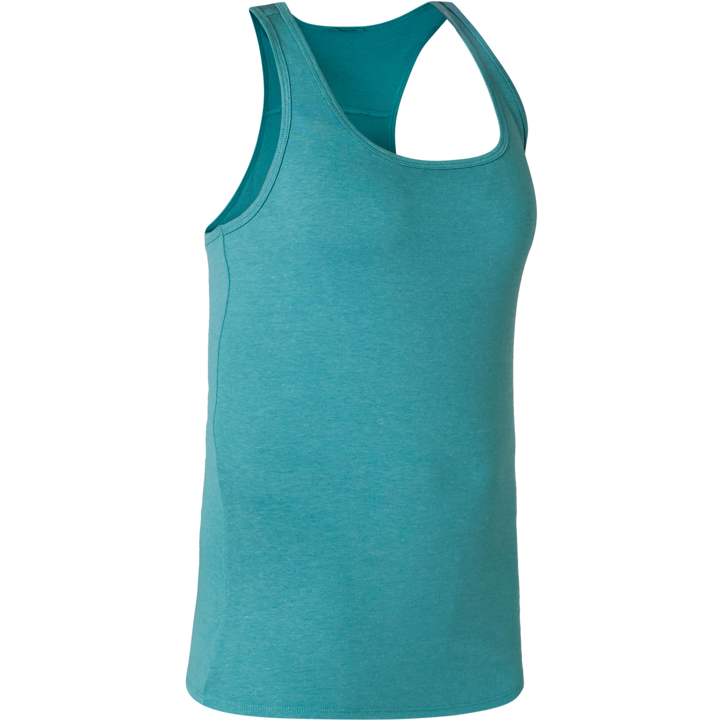 Women's Slim-Fit Racer Back Cotton Fitness Tank Top 500 - Turquoise 2/6