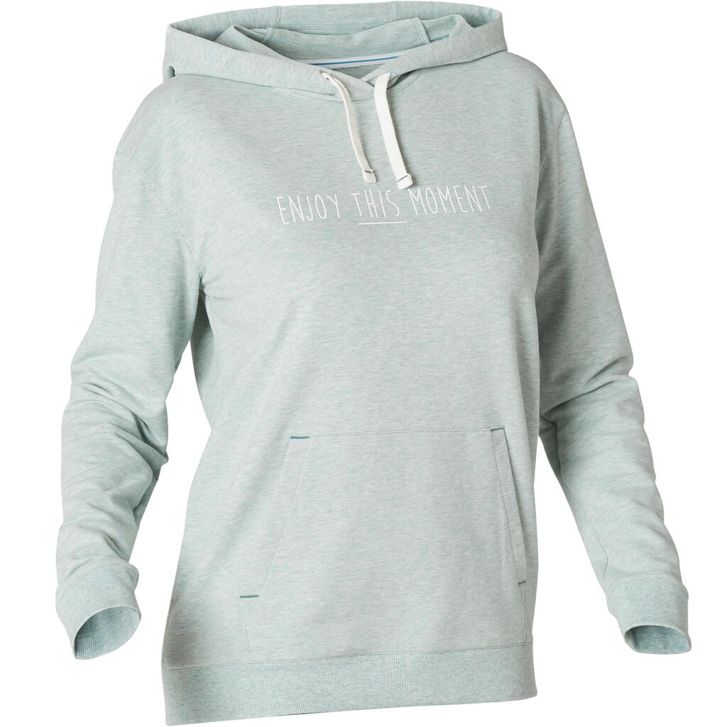 Sweat à capuche Fitness Femme - 500 vert