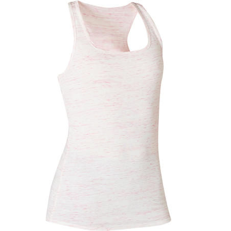 Débardeur Gym Femme 500 Rose Pale Chiné