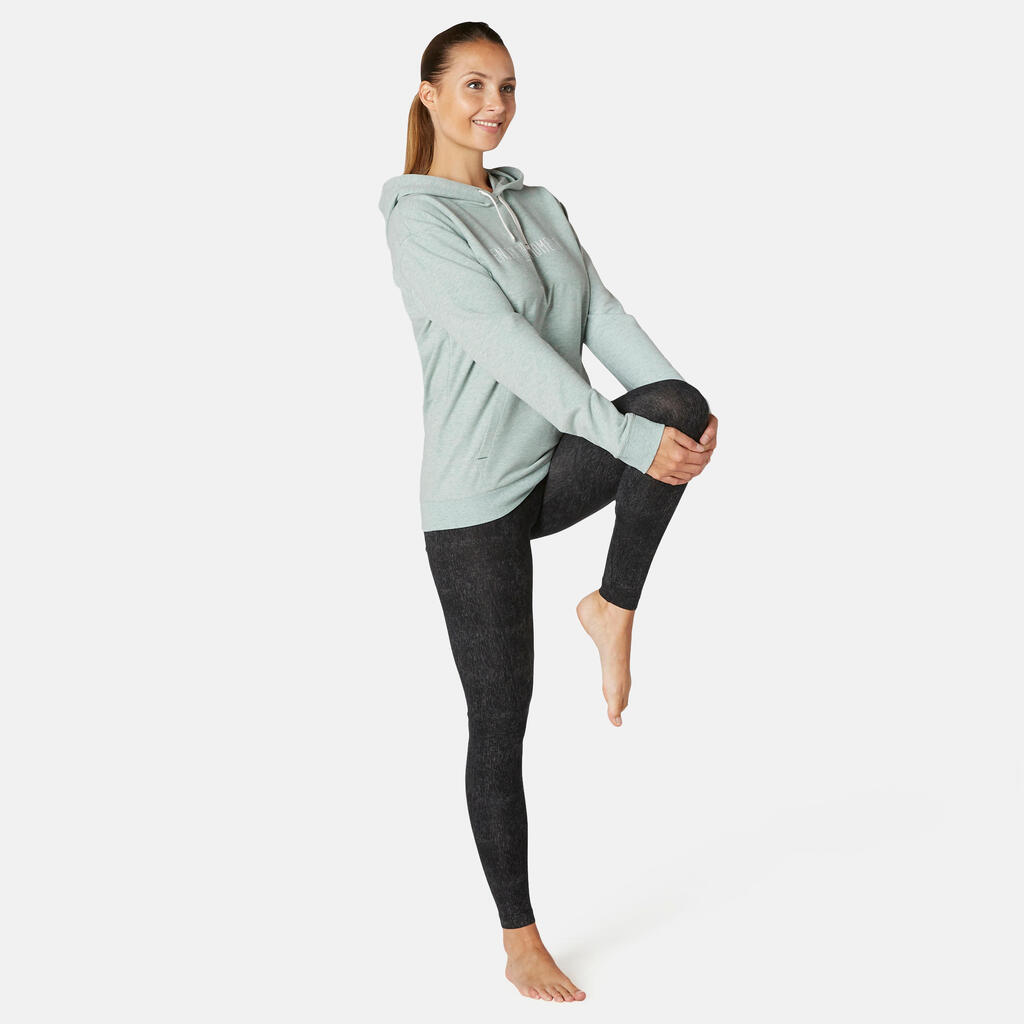 Sweat à capuche Fitness Femme - 500 vert