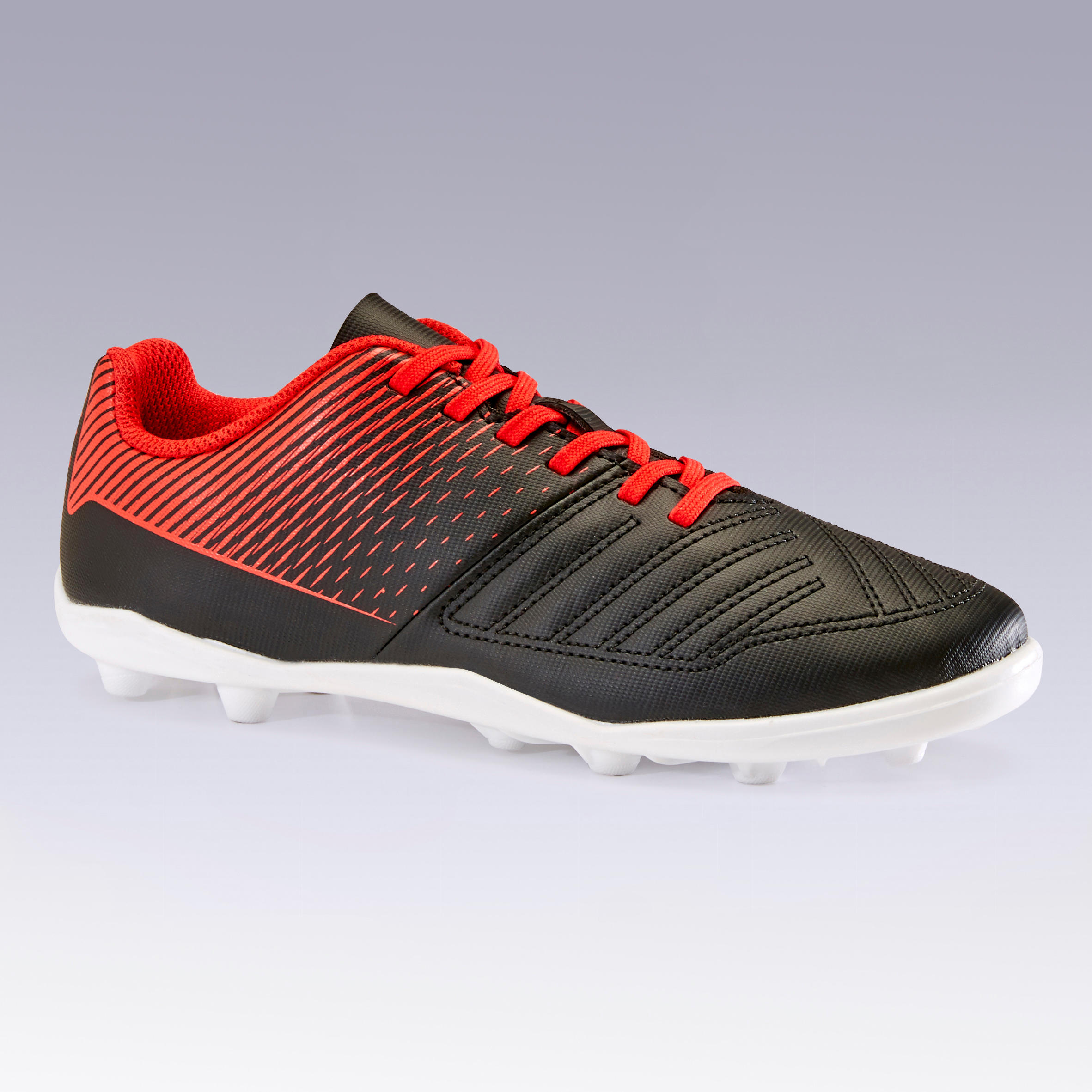 Soulier de soccer enfant - AGILITY 100 noir/rouge - KIPSTA