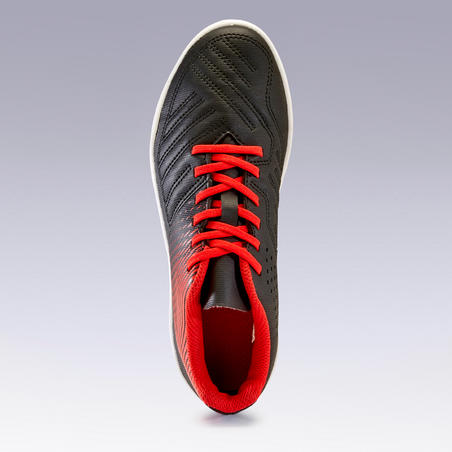 Chaussure de football terrain sec Agility 100 FG noire rouge