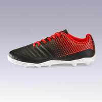 Chaussure de football terrain sec Agility 100 FG noire rouge