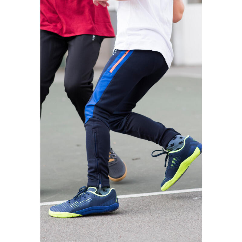 Kinder Fussball Hallenschuhe Futsal mit Klettverschluss - Ginka 500 dunkelblau