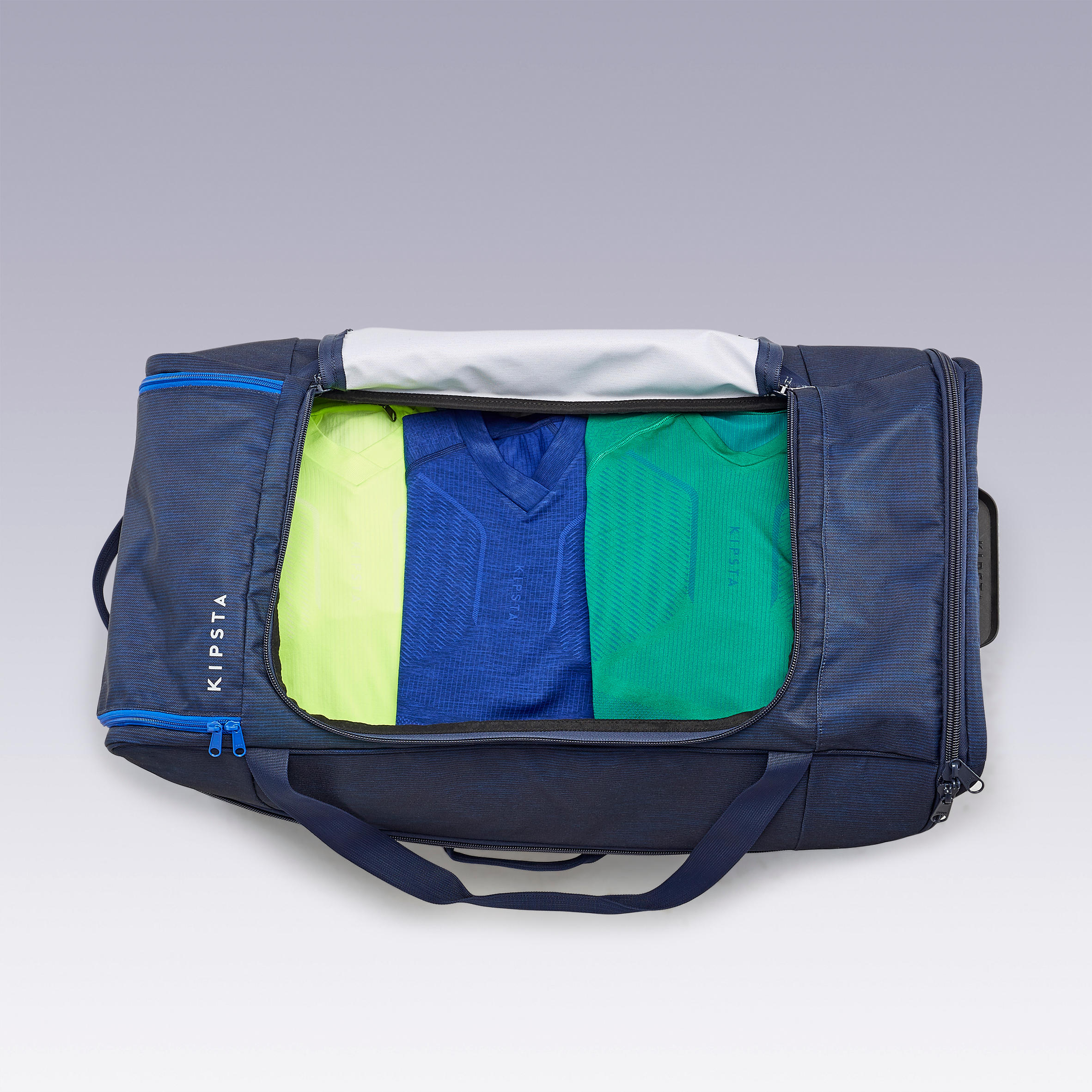 Large football travel suitcase, blue 11/16