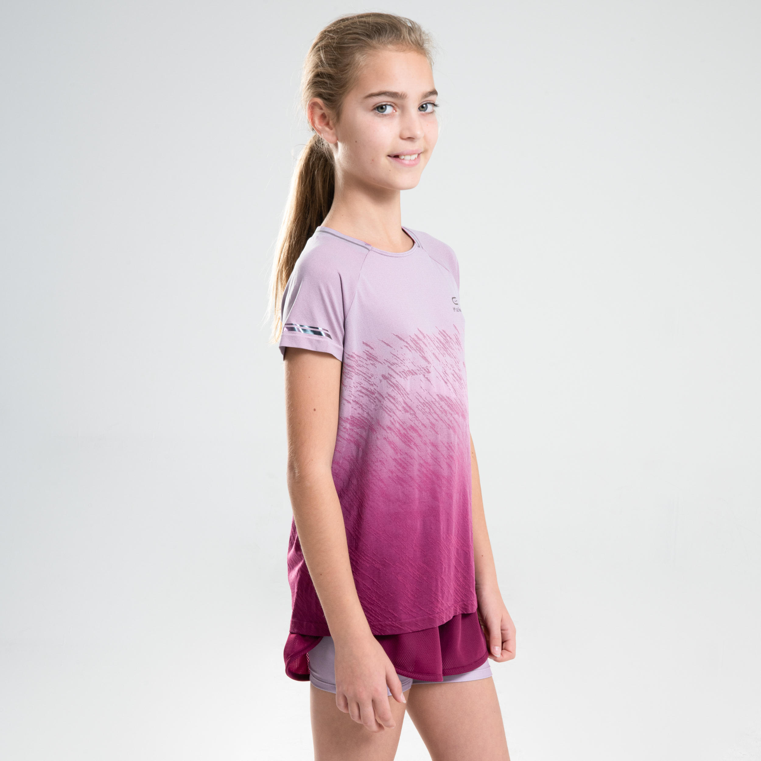 AT 500 GIRLS' ATHLETICS T-SHIRT - PURPLE 4/11