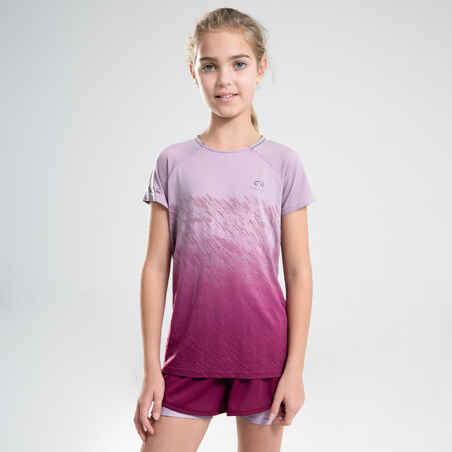 AT 500 GIRLS' ATHLETICS T-SHIRT - PURPLE