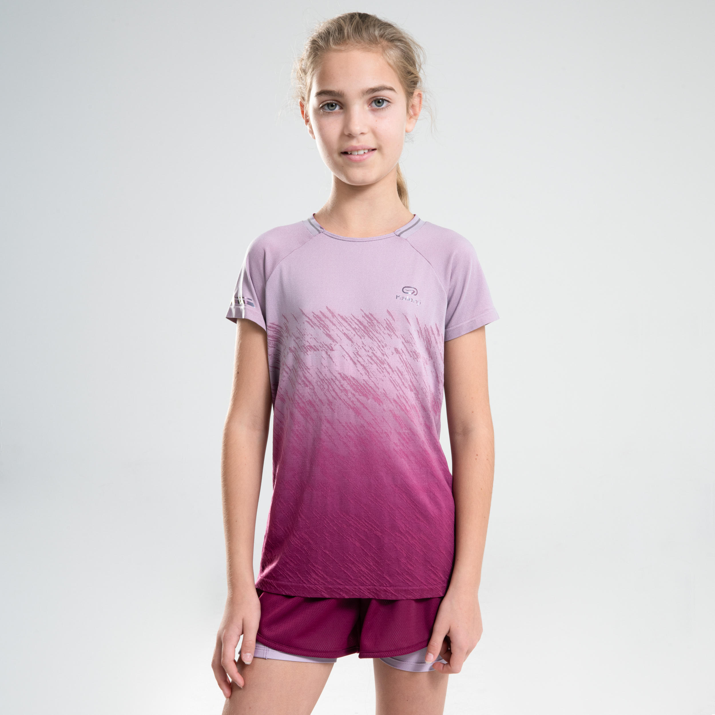 AT 500 GIRLS' ATHLETICS T-SHIRT - PURPLE 2/11