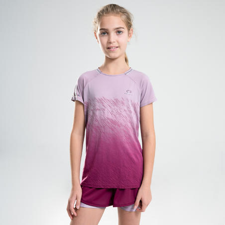 Tee Shirt fille d'athlétisme AT 500 violet