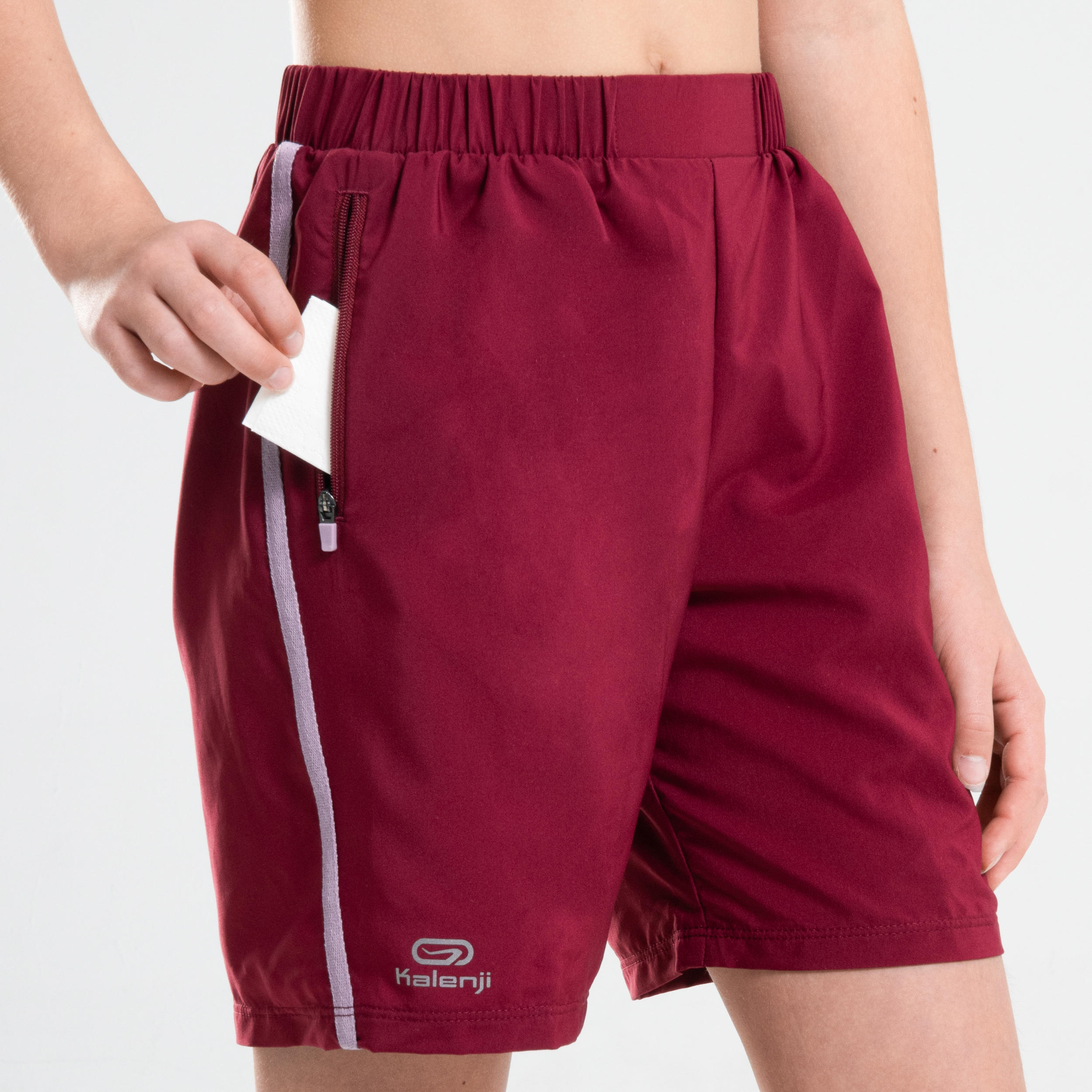 AT 100 KIDS' ATHLETICS BAGGY SHORTS - PURPLE 6/9