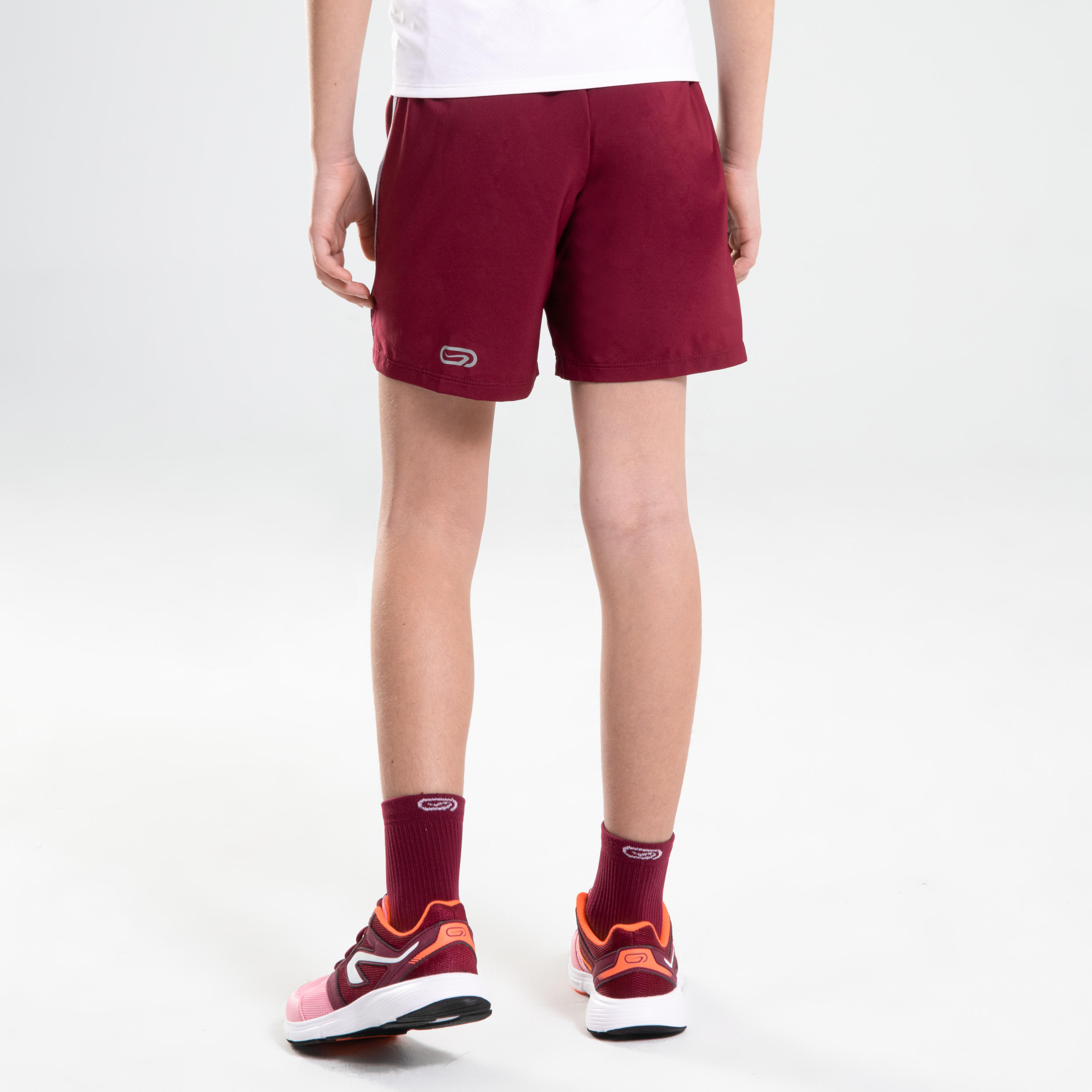 AT 100 KIDS' ATHLETICS BAGGY SHORTS - PURPLE 5/9