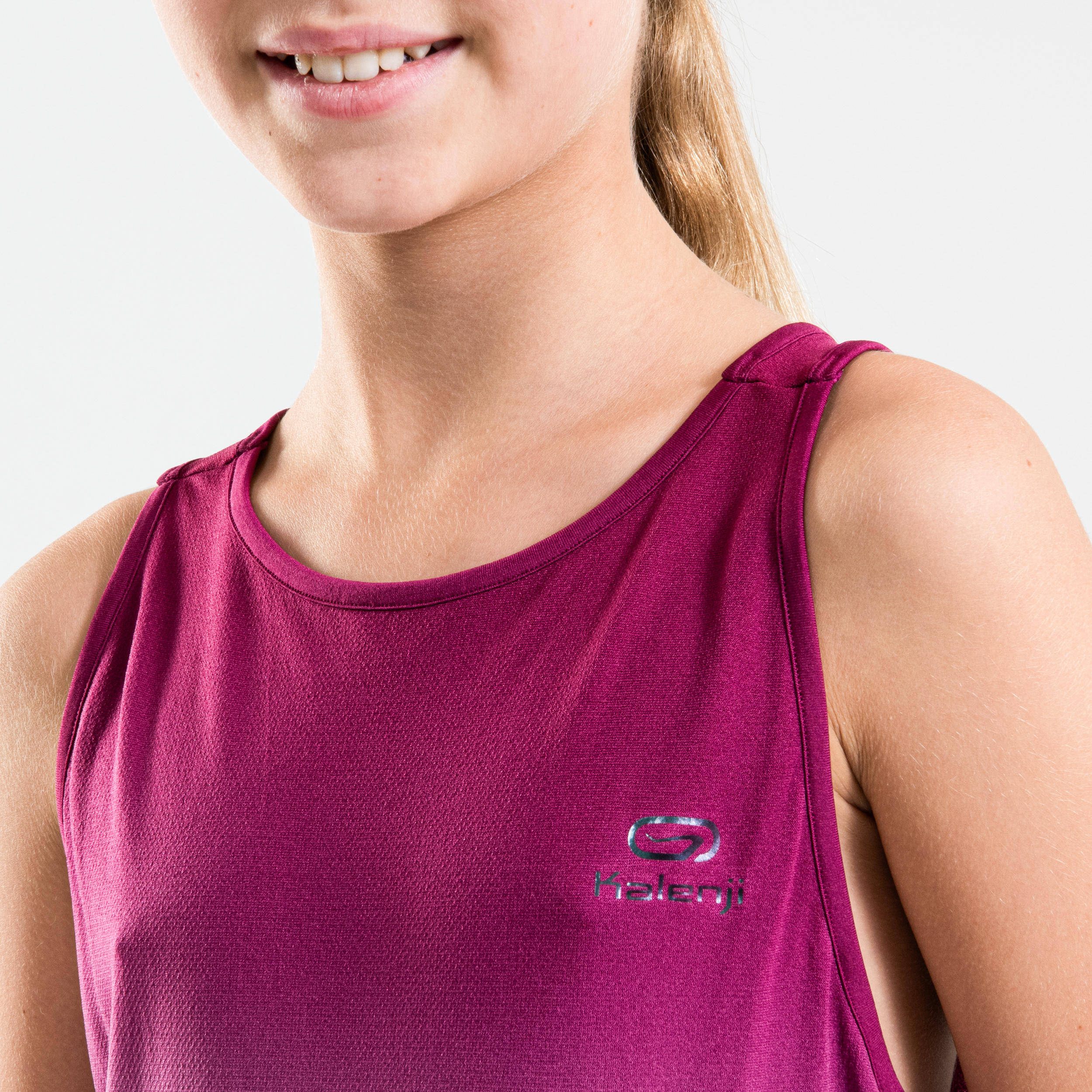 AT 500 GIRLS' ATHLETICS TANK TOP - BURGUNDY 5/14