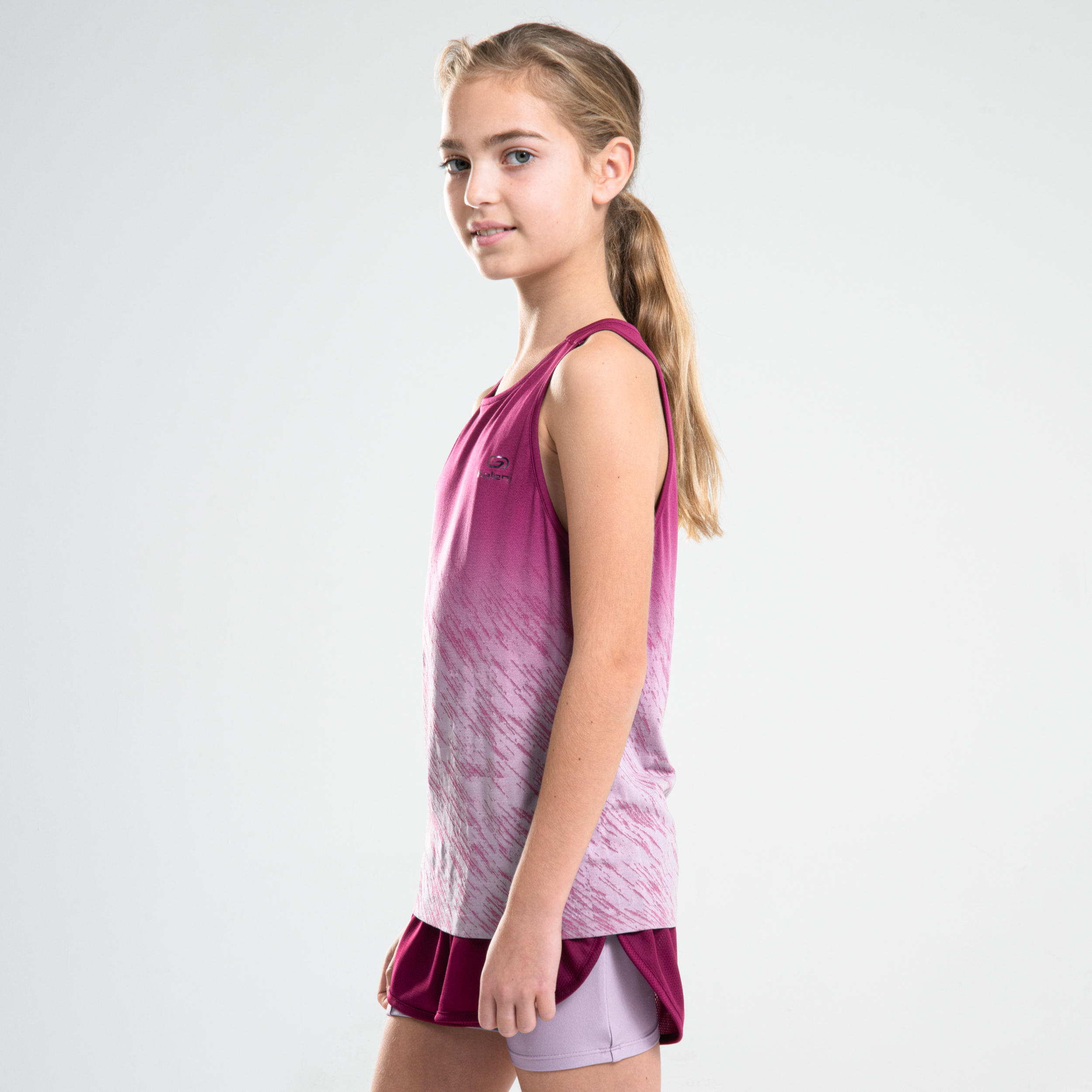 AT 500 GIRLS' ATHLETICS TANK TOP - BURGUNDY 3/14