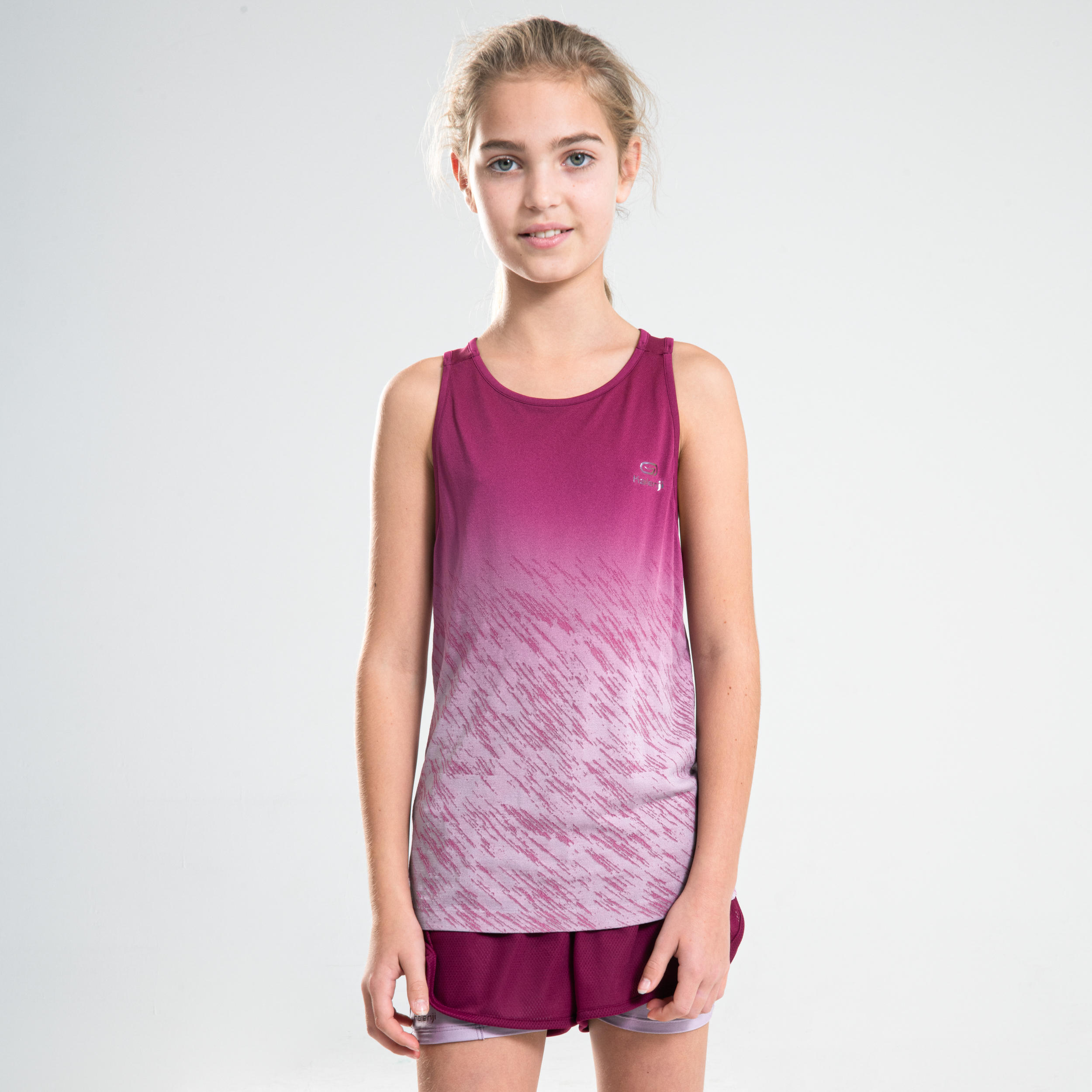 AT 500 GIRLS' ATHLETICS TANK TOP - BURGUNDY 2/14