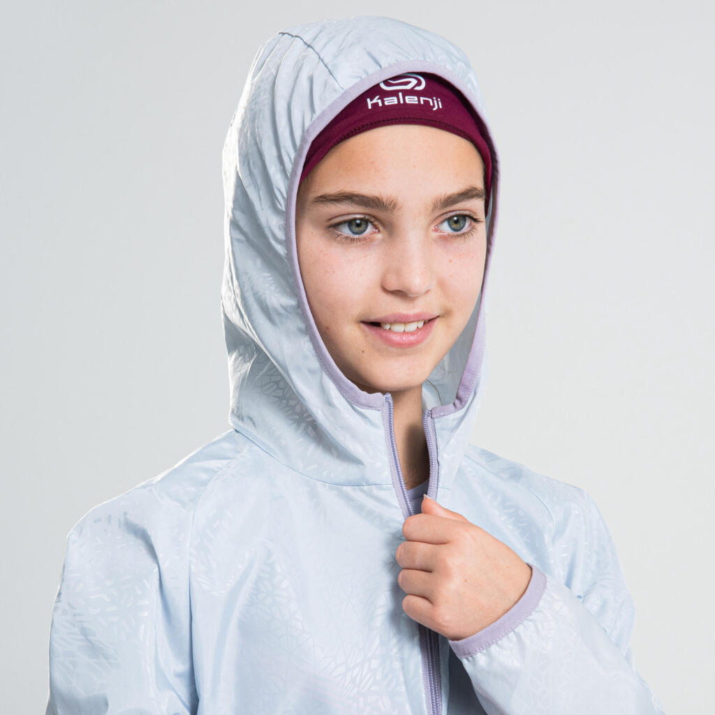 Veste enfant coupe vent d'athlétisme Kalenji AT 100 bleu pétrole