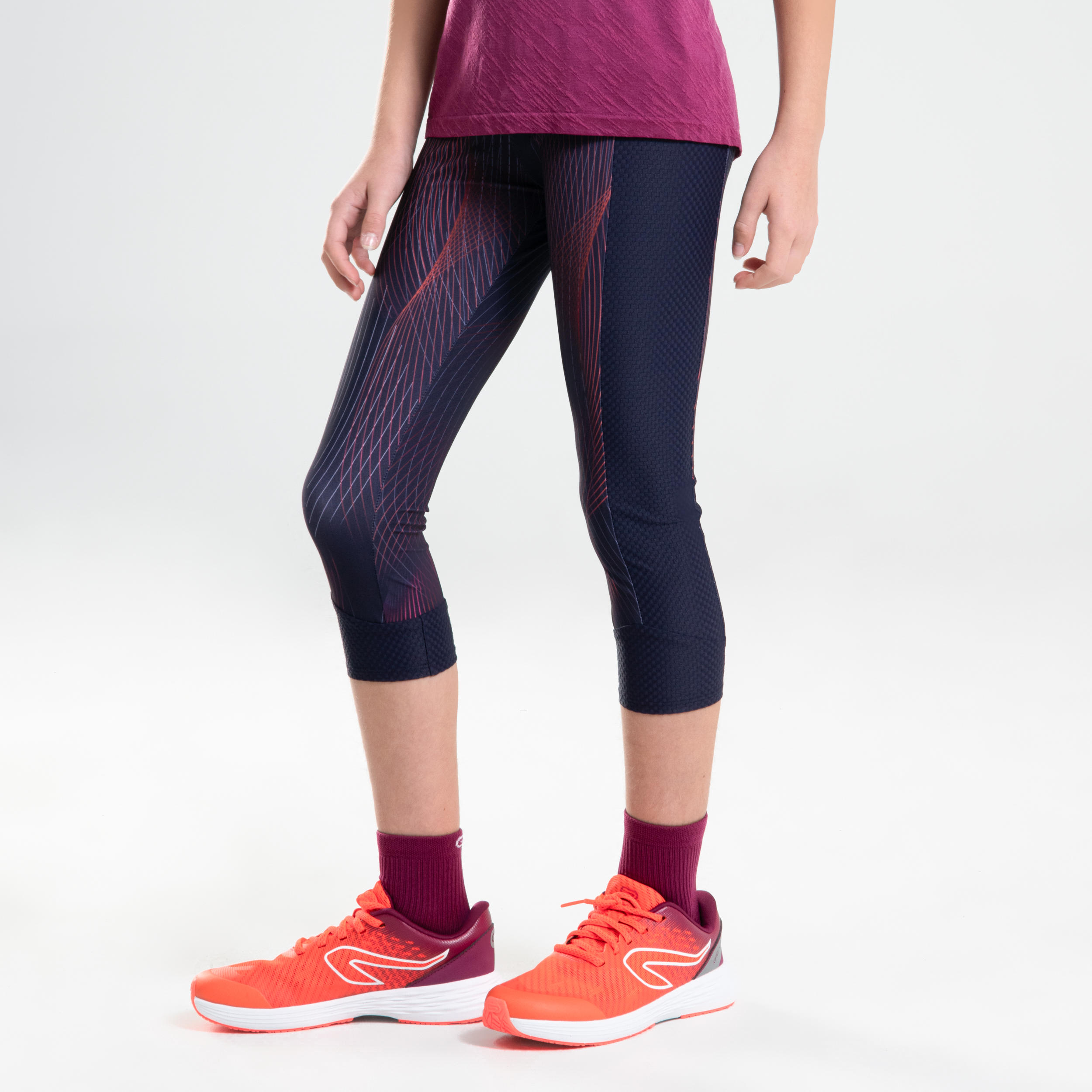 AT 500 GIRLS' ATHLETICS 7/8 TIGHTS - BLUE PRINT 3/7