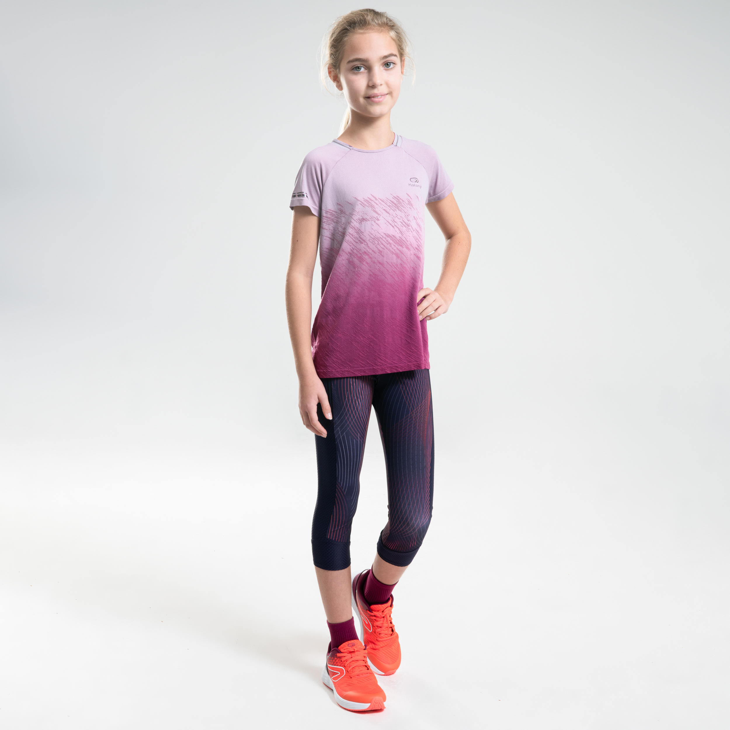 AT 500 GIRLS' ATHLETICS 7/8 TIGHTS - BLUE PRINT 7/7