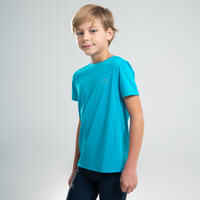 AT 100 KIDS' ATHLETICS T-SHIRT - TURQUOISE BLUE