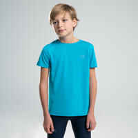 AT 100 KIDS' ATHLETICS T-SHIRT - TURQUOISE BLUE