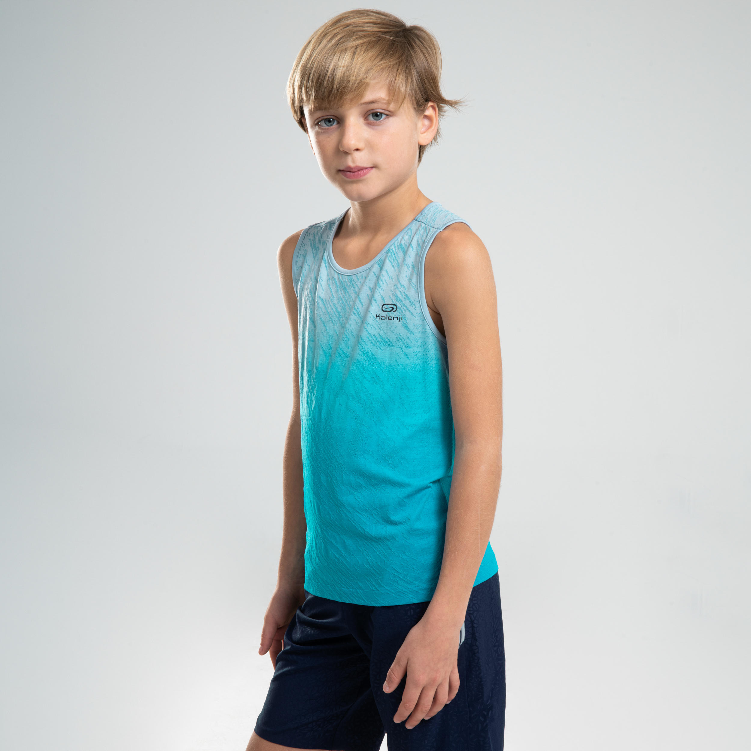 AT 500 KIDS' ATHLETICS TANK TOP - TURQUOISE BLUE 4/8
