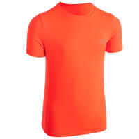 AT 100 KIDS' ATHLETICS T-SHIRT - NEON ORANGE