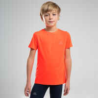 AT 100 KIDS' ATHLETICS T-SHIRT - NEON ORANGE