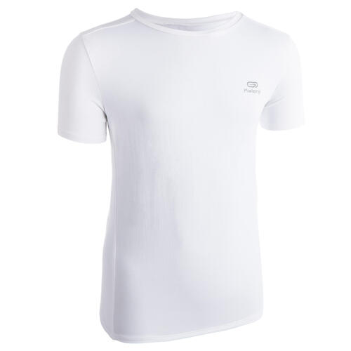 Tee-shirt d&#039;athlétisme manches courtes respirant enfant AT 100 blanc