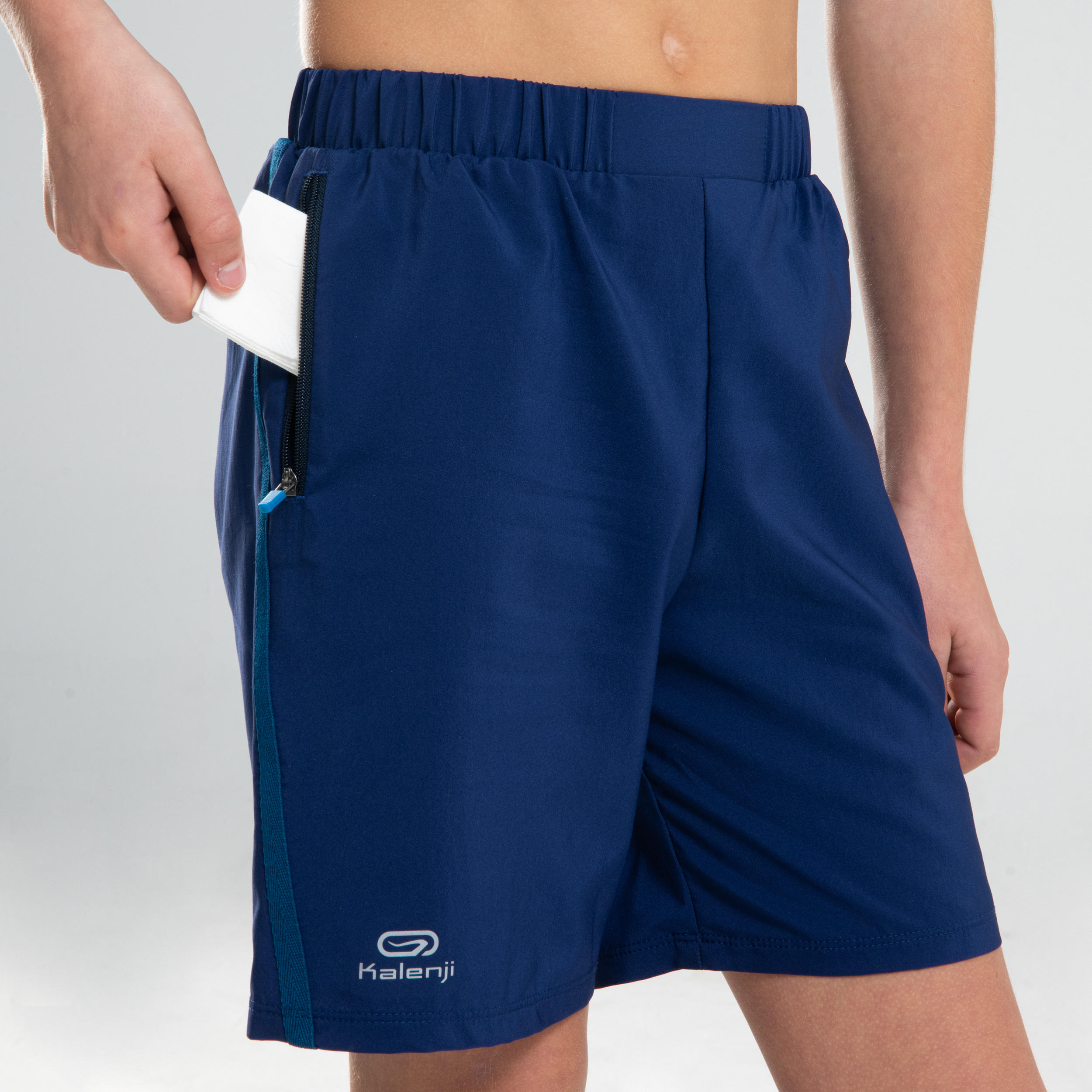 Kids' Baggy Running or Athletics Shorts AT 100 - Ink Blue 3/6