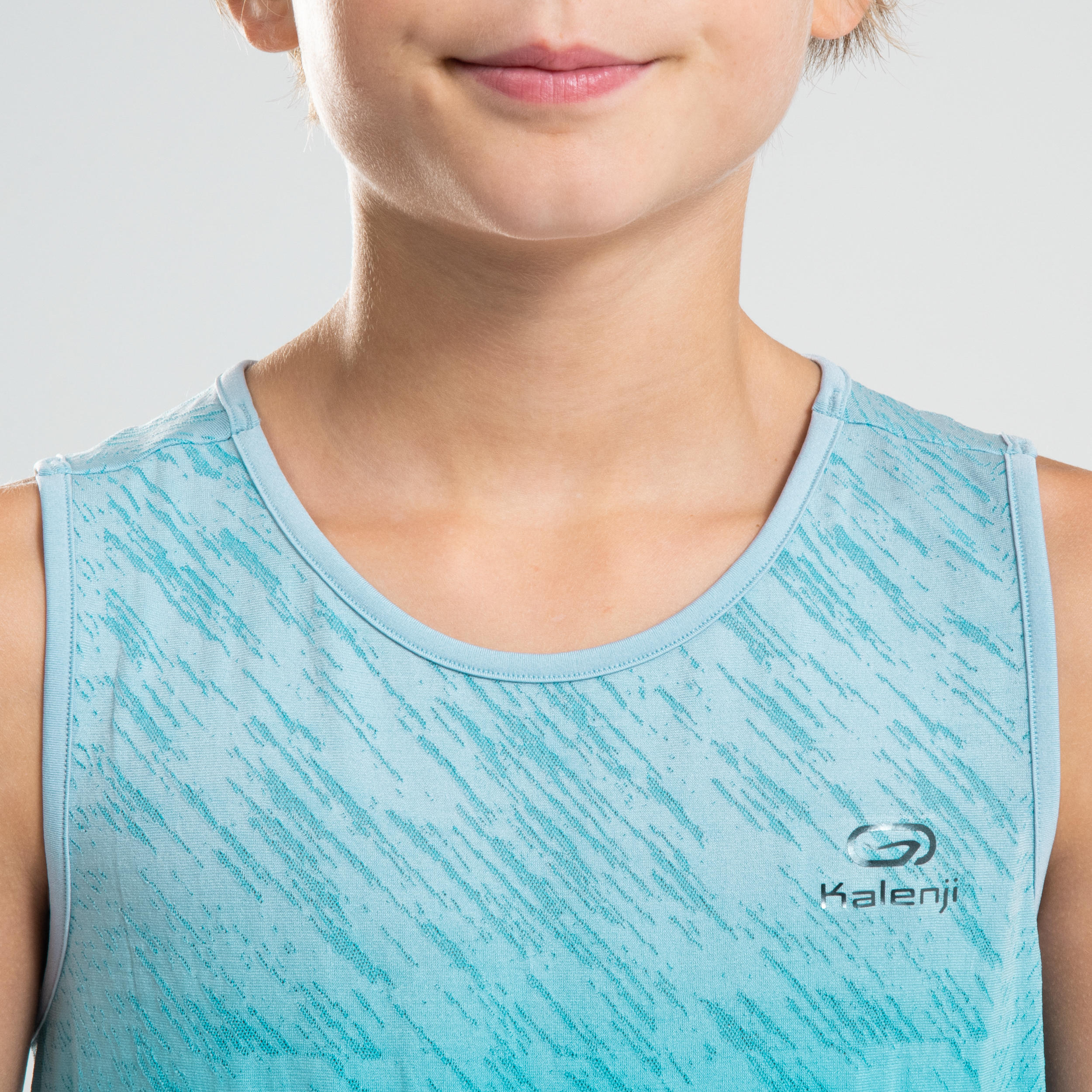AT 500 KIDS' ATHLETICS TANK TOP - TURQUOISE BLUE 6/8