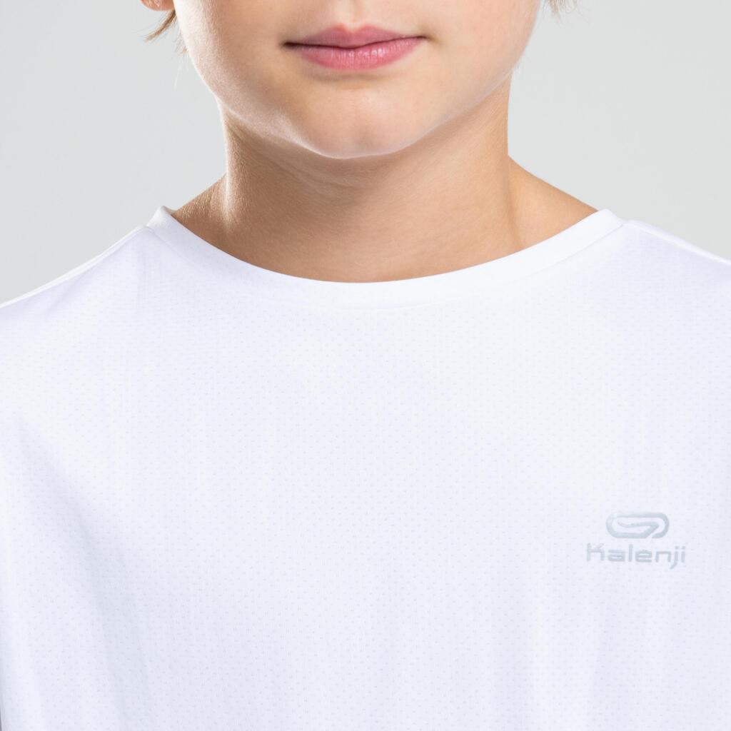 Kids' Breathable Short-Sleeved Athletics T-Shirt AT 100 - White