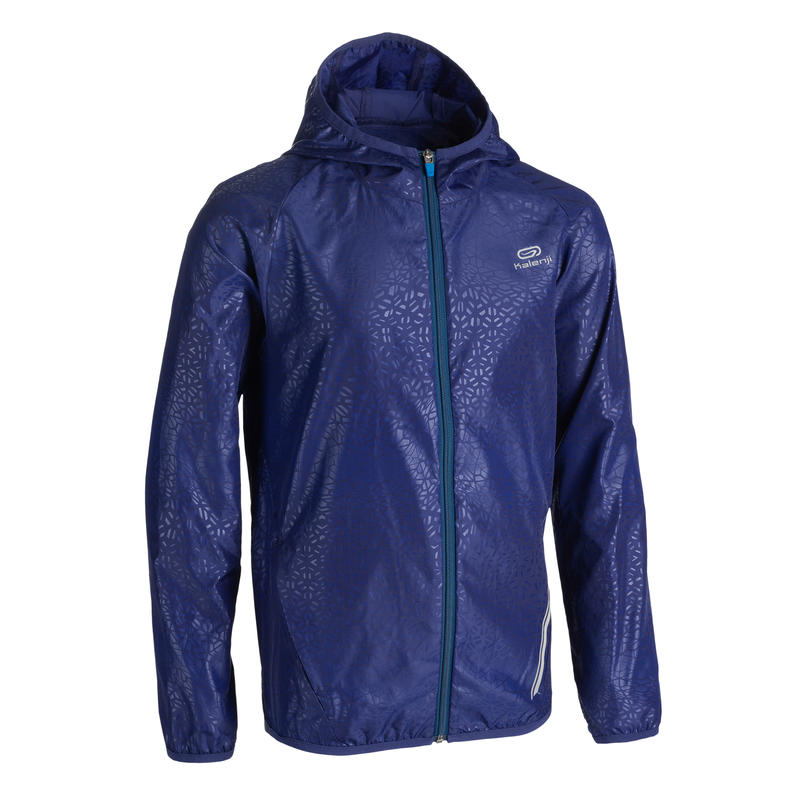 KALENJI AT 100 KIDS' ATHLETICS WINDPROOF JACKET - INK BLUE