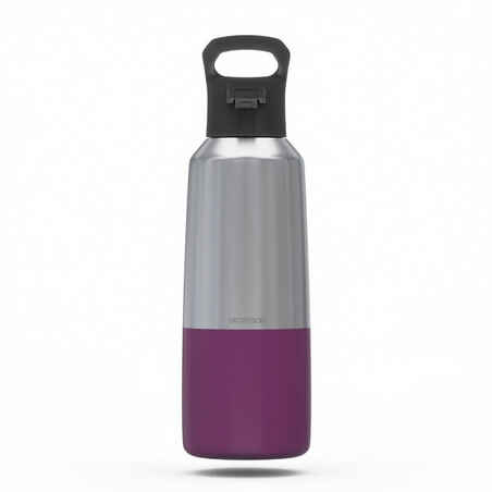 0.8 L stainless steel isothermal water bottle with quick-release cap for hiking 