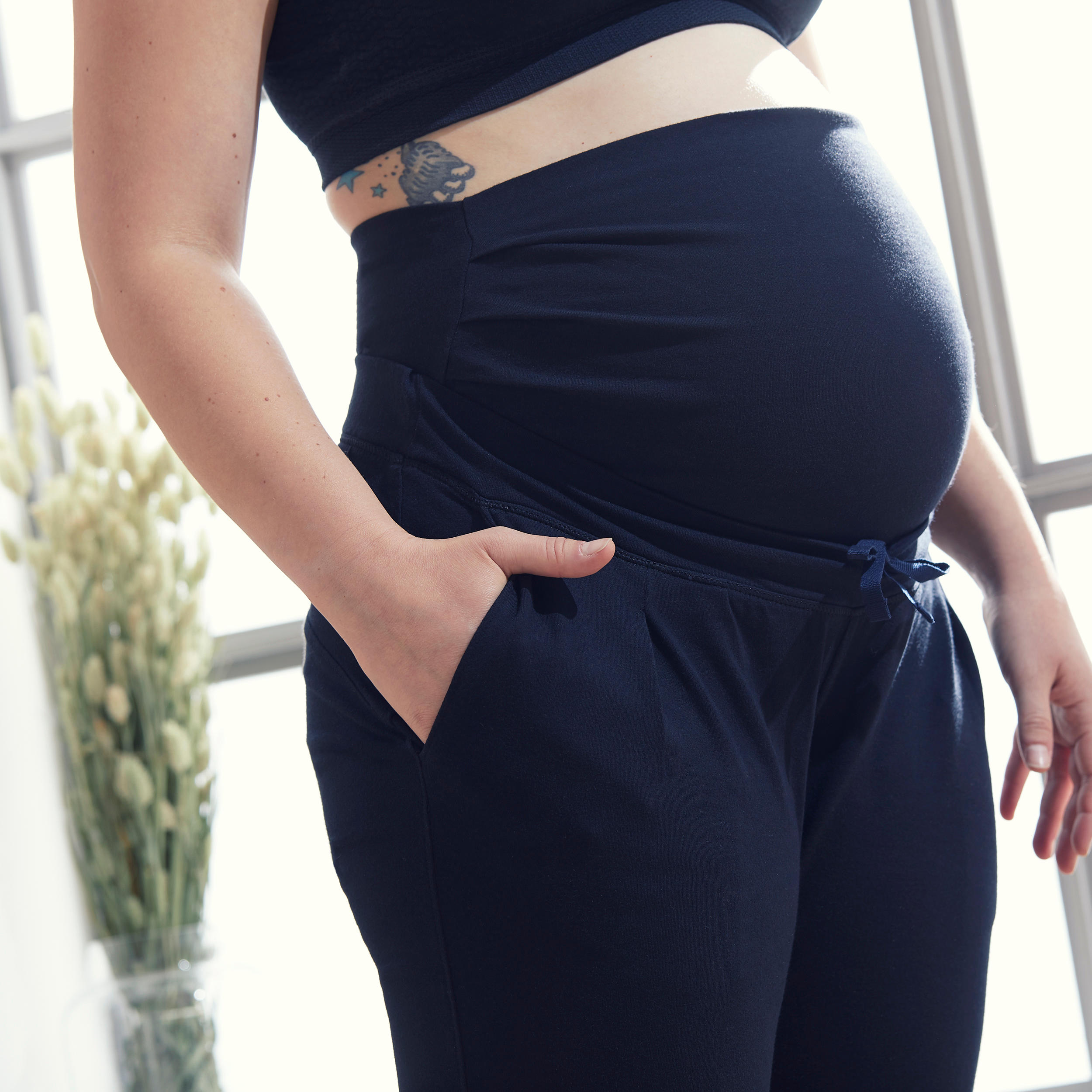 Eco-Designed Gentle Yoga Pregnancy Bottoms - Black KIMJALY - Decathlon