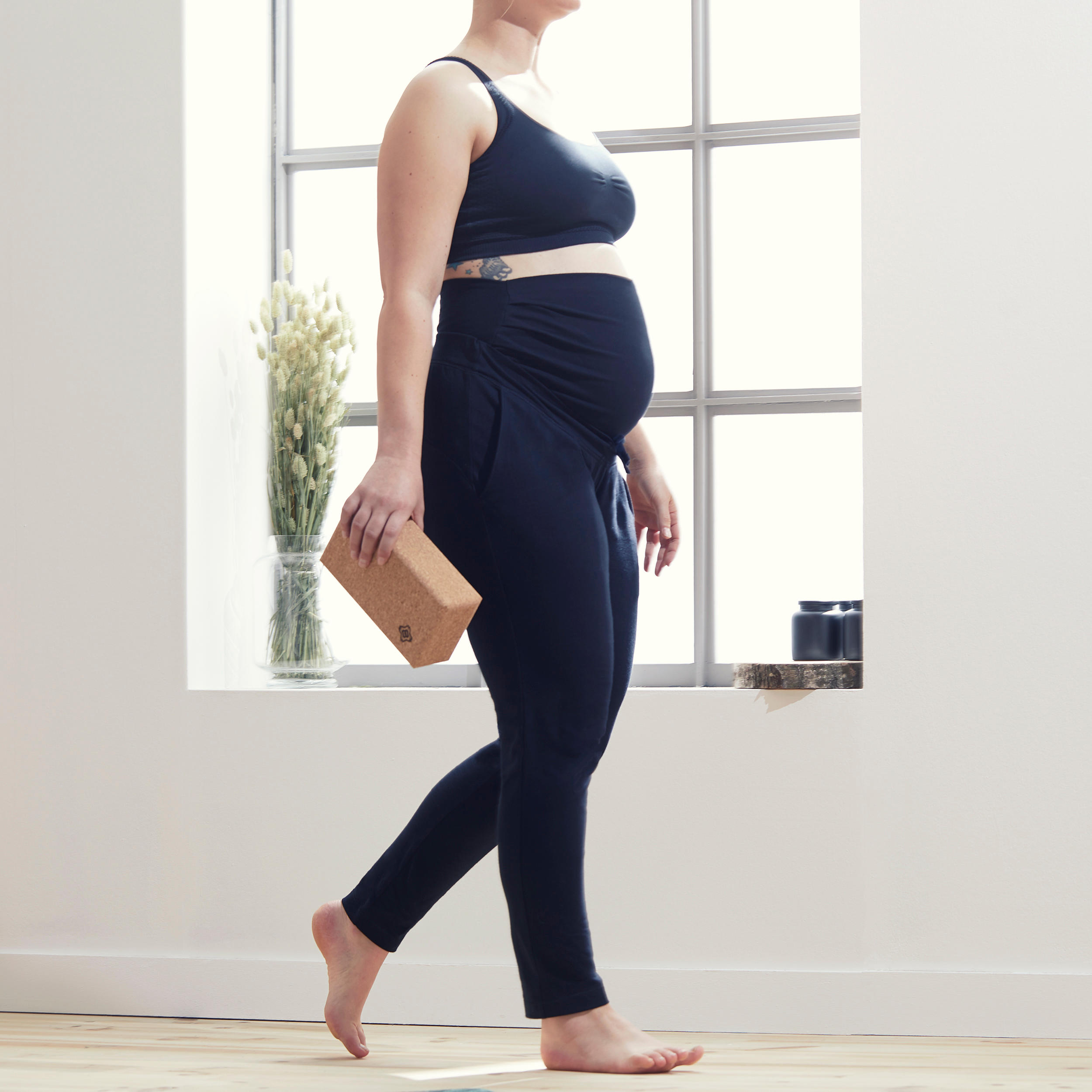 Pantalón yoga premamá embarazada jogger comfort ecofriendly Mujer negro  KIMJALY | Decathlon