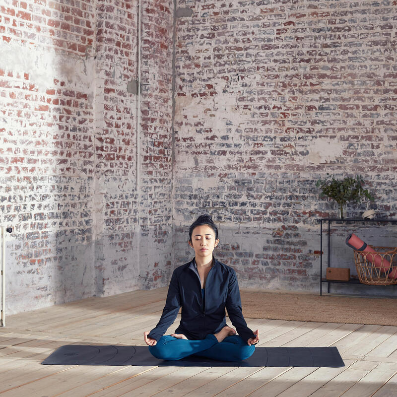 Felpa donna yoga reversibile nero-grigio