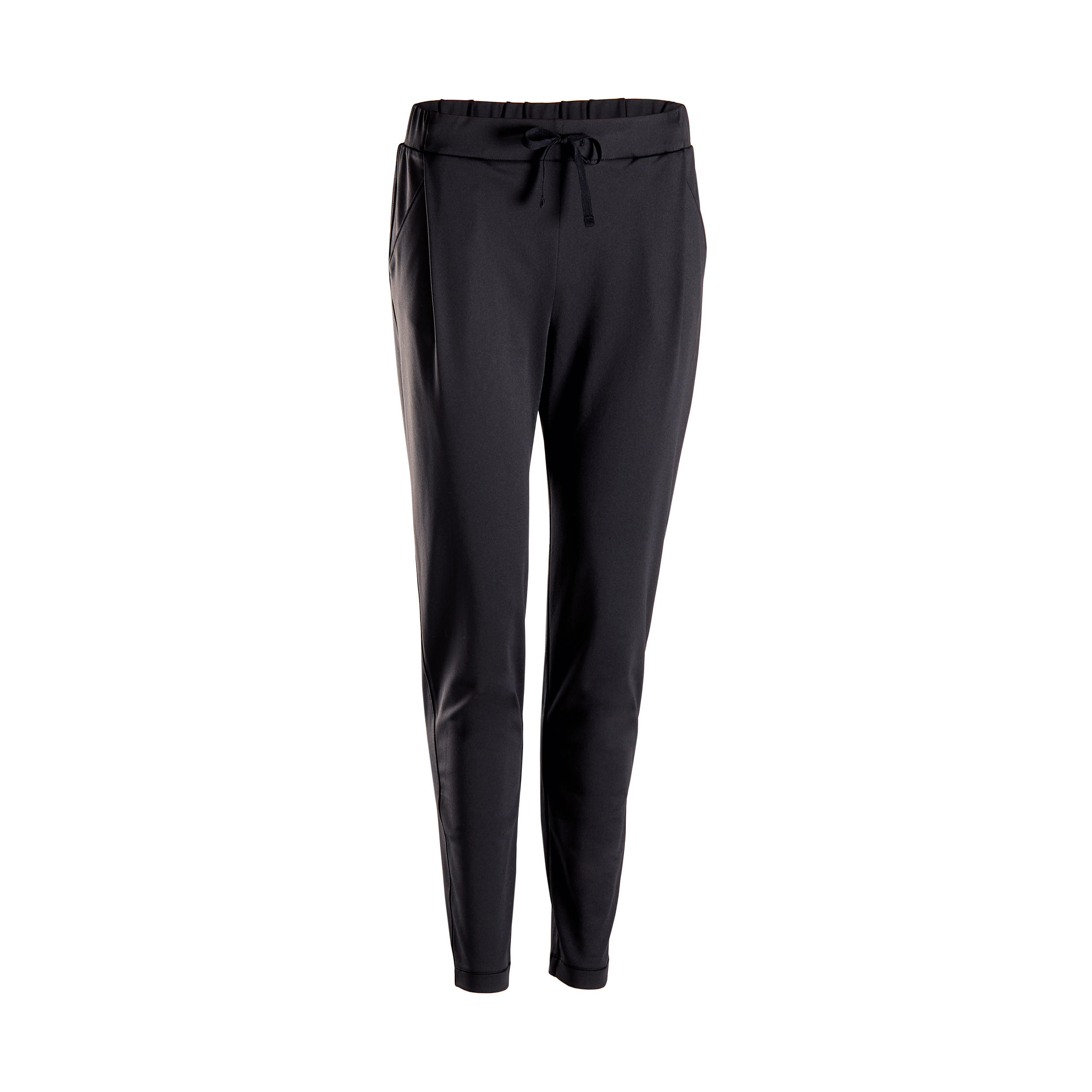 Pantaloni donna yoga poliestere traspiranti neri KIMJALY | DECATHLON