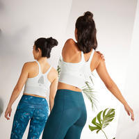 Seamless Long Dynamic Yoga Sports Bra - Green/Silver