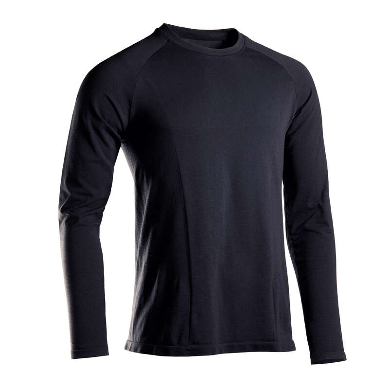 DOMYOS Seamless Long-Sleeved Gentle Yoga T-Shirt - Black...