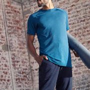 Seamless Short-Sleeved Dynamic Yoga T-Shirt - Mottled Blue