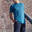 Men's Seamless Short-Sleeved Dynamic Yoga T-Shirt - Blue