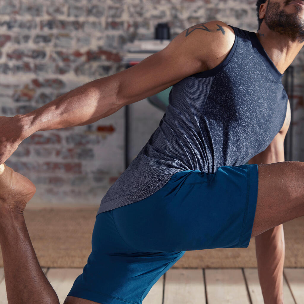 Men's seamless yoga tank top - black