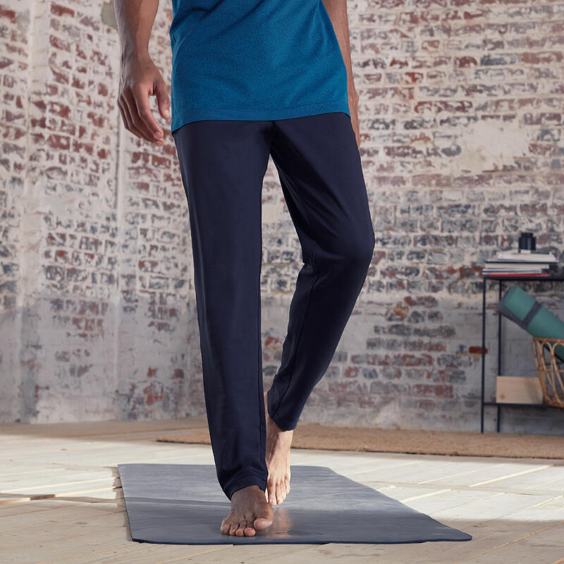 Halar Adelante Reafirmar Jogger Slim Pantalón Chándal Hombre Yoga Negro | Decathlon