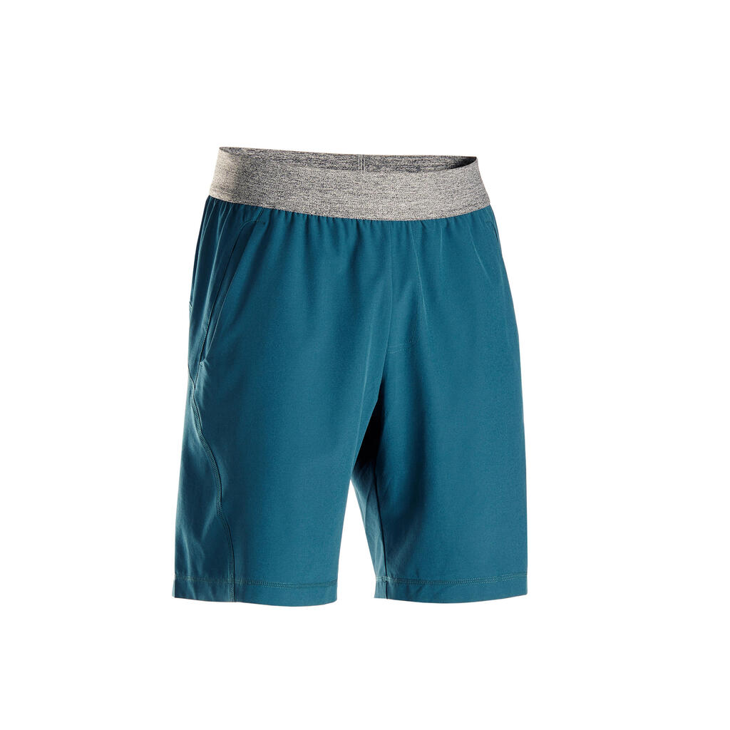 Shorts Yoga Herren aus Stoff blau
