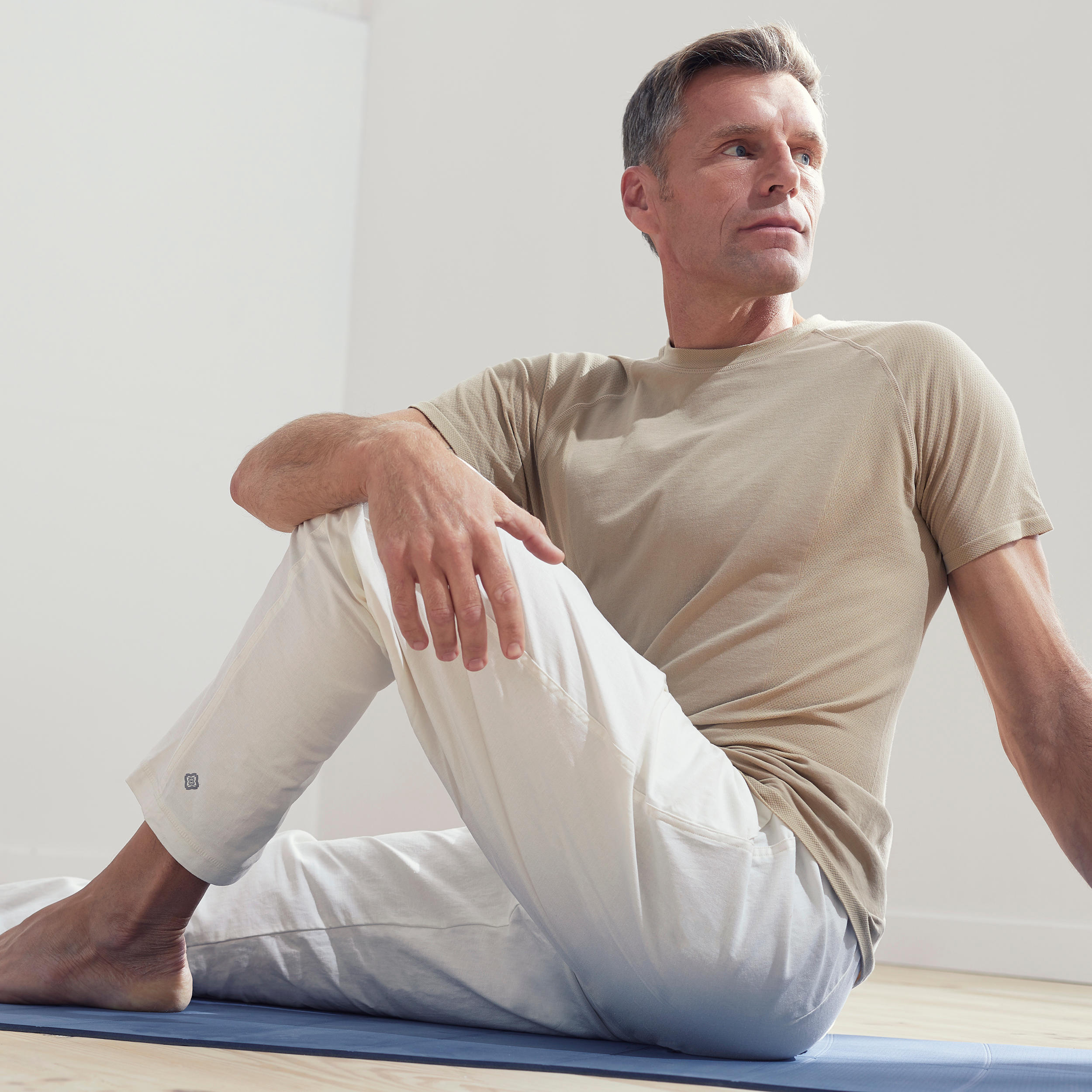 Men's Gentle Yoga Woven Bottoms - White 4/8