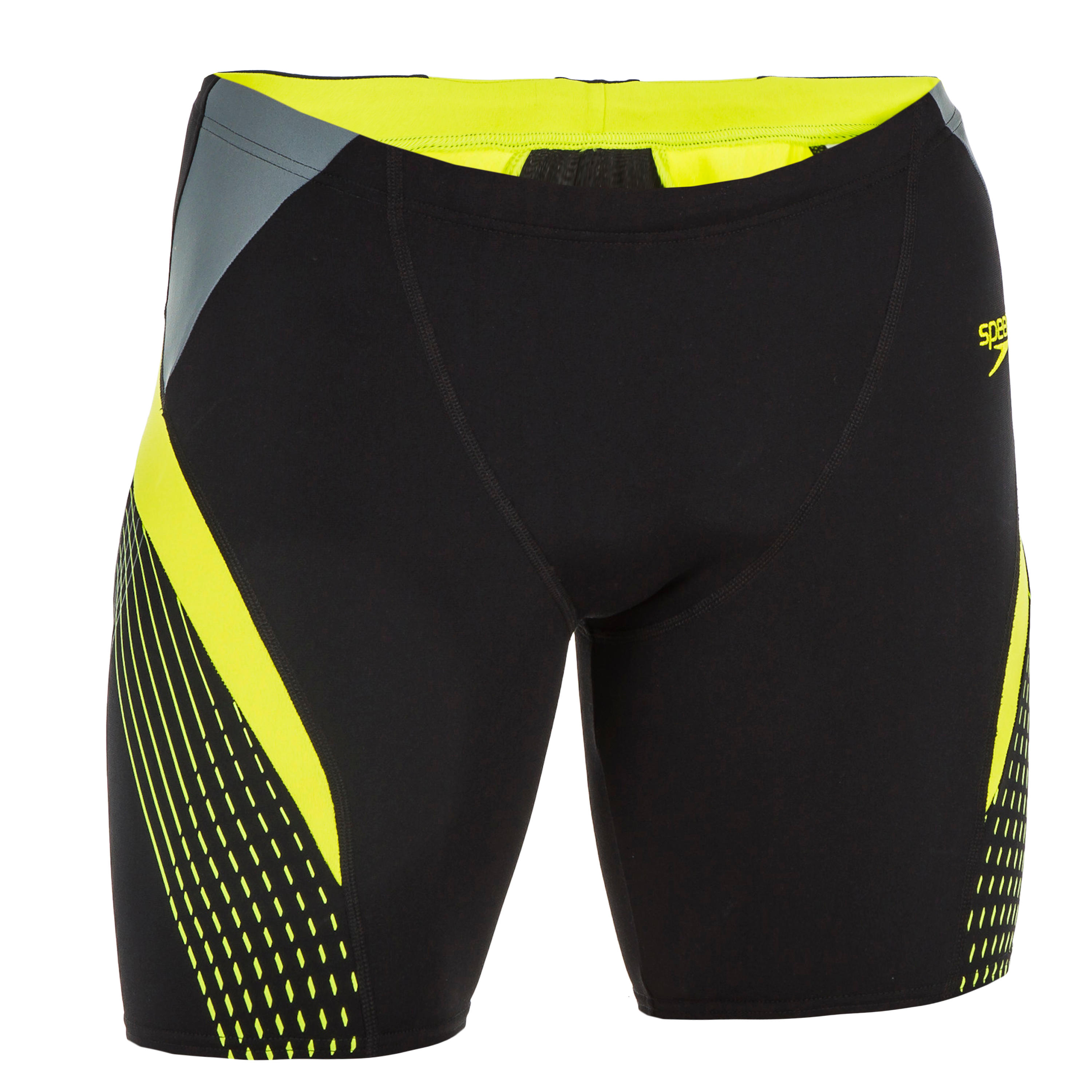 Men s Long Boxer Swim Shorts Speedo Black Yellow