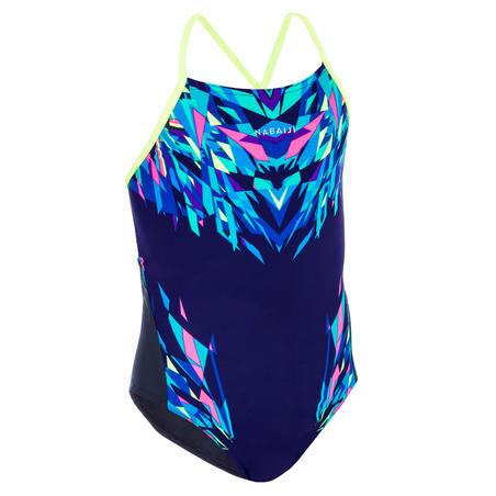 Girls' Swimming One-Piece Swimsuit Chlorine Resistant Lexa Kali - Blue