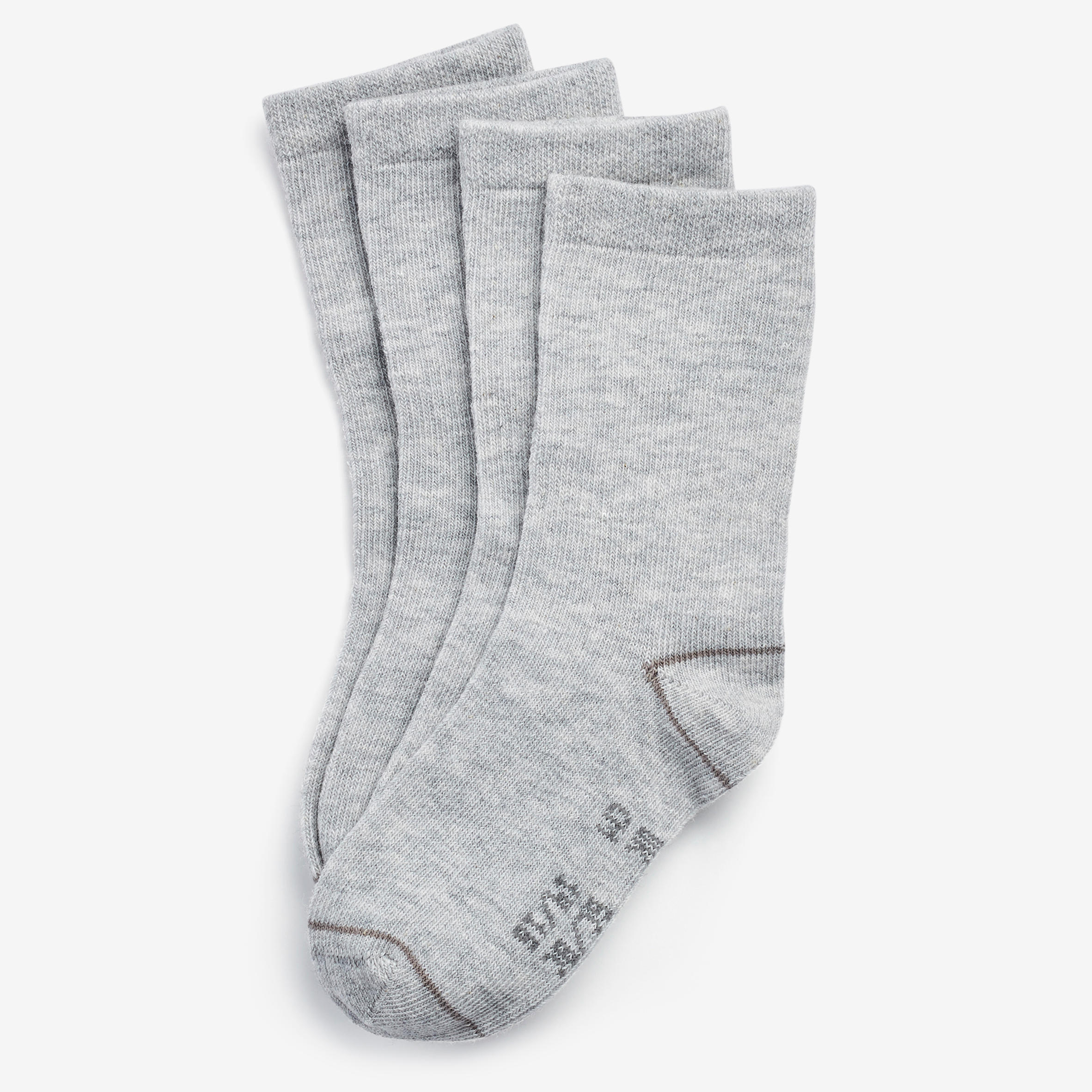 Kids' Basic Mid Socks Twin-Pack - Grey 3/3