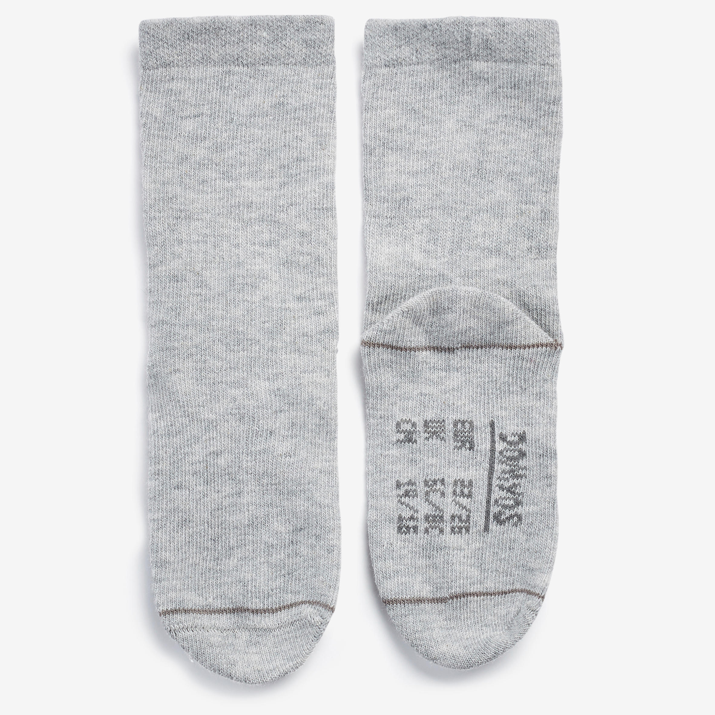 Kids' Basic Mid Socks Twin-Pack - Grey 2/3